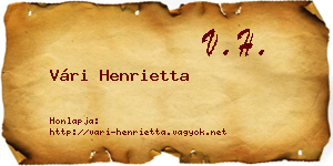 Vári Henrietta névjegykártya