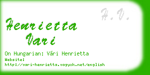 henrietta vari business card